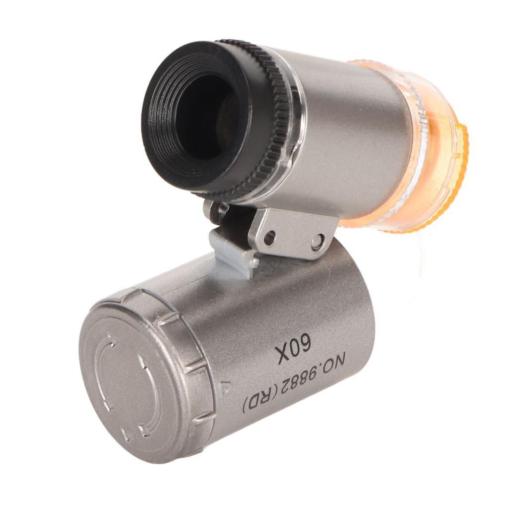 60X Mini Pocket Microscope Magnifier with LED Light Adjustable Portable Magnifying Glass UV Currency Detector for