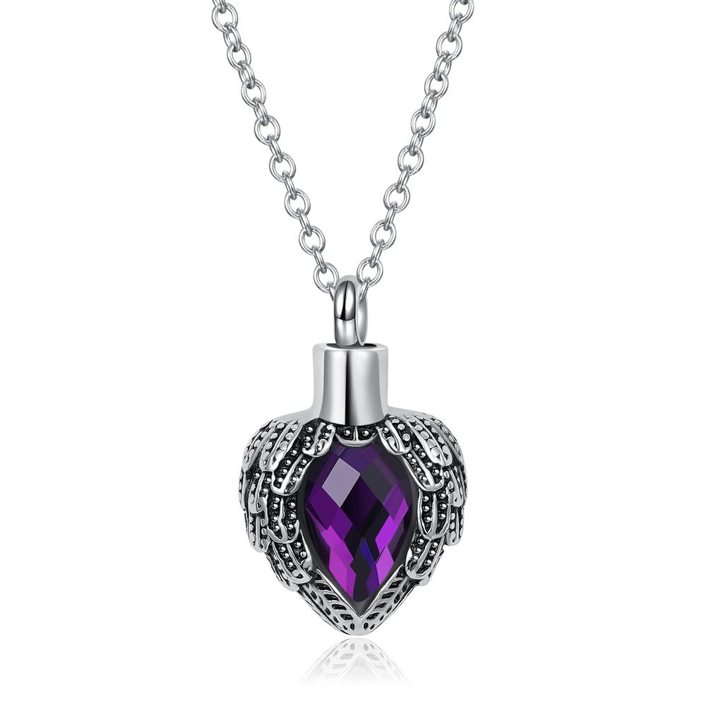 Cremation Necklace for Ashes Stainless Steel Pendant Ashes Holder Memorial Jewelry