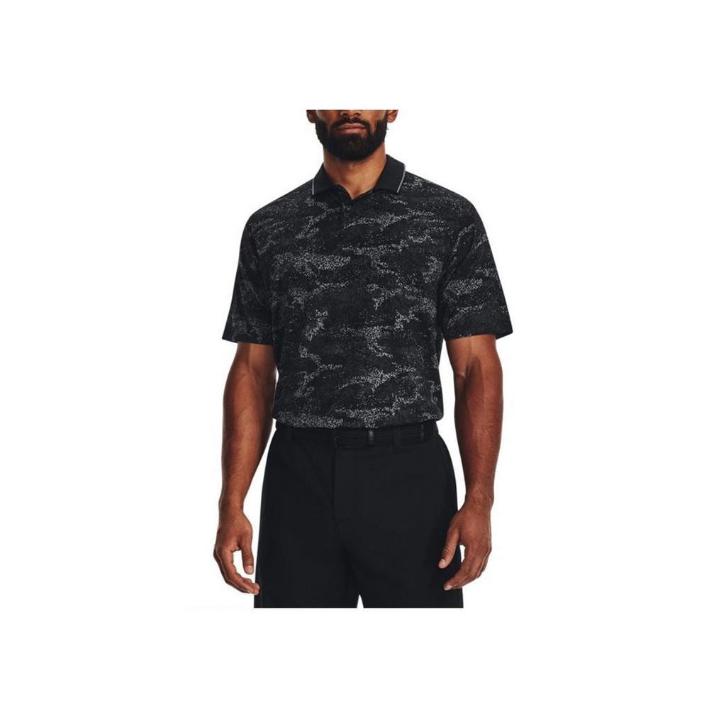 Under Armour Iso-Chill All-Over Print Golf Polo Shirt Men Tops Black 1377365-001