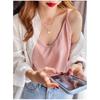 Women V-neck Spaghetti Strap Camisole Casual Solid Color Bamboo Cotton Lightweight Tank Top