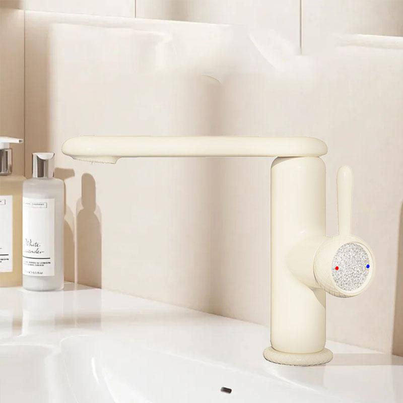 All copper bathroom sink faucet hot and cold washbasin bathroom sink all copper bathroom countertop single hole faucet