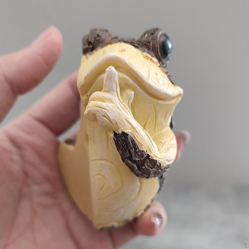 Frog Statue Sculpture Collection Desk Display Resin Figurine Ornament for Indoor Anniversary