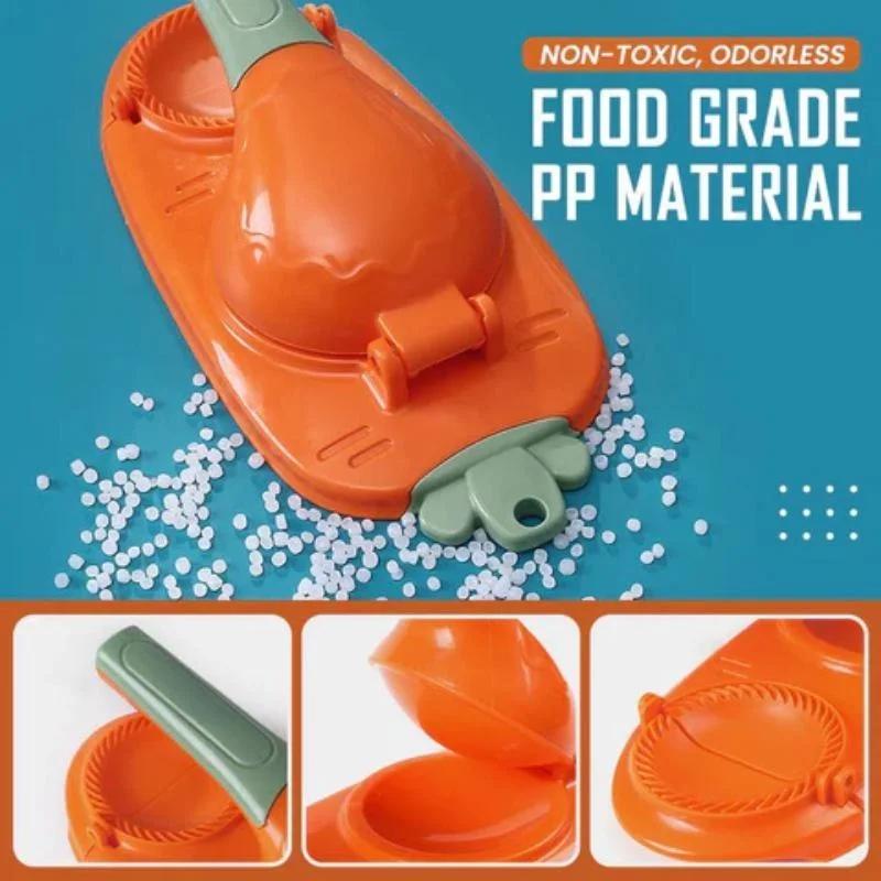2-in-1 Efficient Dumpling Maker Manual Dough Presser Dumpling Wrapper Mold Dough Pressing Tool Kitchen Pastry Jiaozi Baking Tool