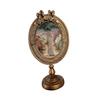 Oval Photo Frame Embossed with Bracket Versatile Hand Crafted Picture Holder