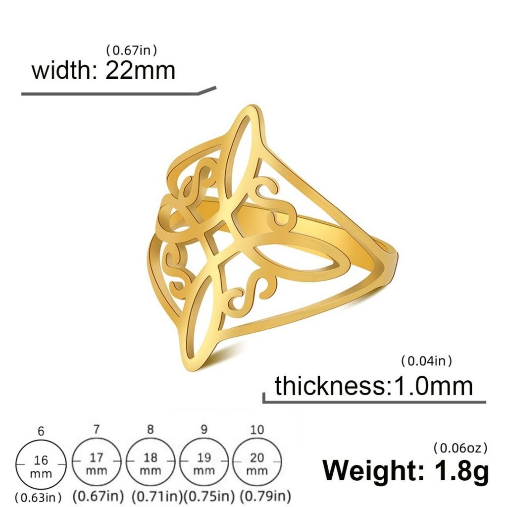 1 Stück Eleganter S-förmiger Hexenknotenring Irischer Keltischer Knotenring Edelstahl Retro Liebes-Talisman Schmuck Geburtstagsgeschenk