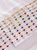 European Style Dopamine Color Block Necklace & Bracelet Set: Stainless Steel Drip Oil, Clavicle Design, Simple & Stylish Personality.