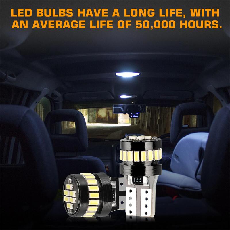 10Pcs W5W Led T10 Led Canbus Light Bulbs Car Parking Position Clearance Lights Interior Map Dome Reading Lamp 12V White