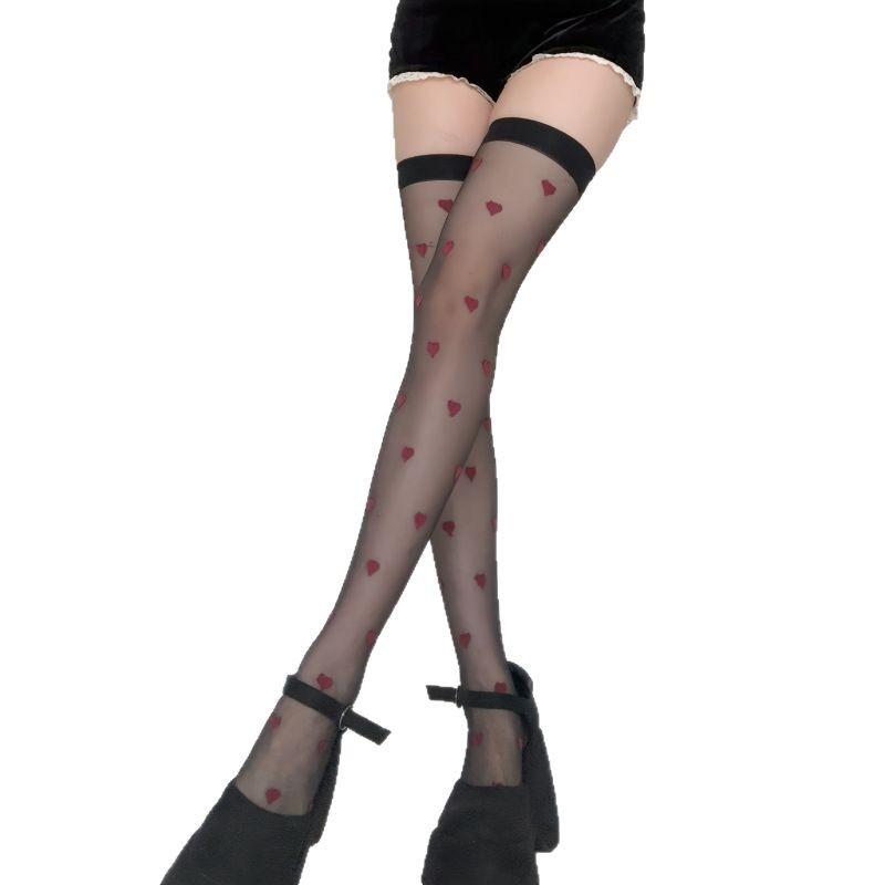 Black Stockings Women'S Summer Ultra-Thin Knee Socks Japanese Sweet Milk White Pure Desire Wind Jk White Silk Love Stockings