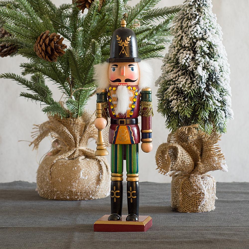 

Fugure Nutcracker Wood Bugler Soldier Toy Model Ornament Statues Christmas Decor Bugler