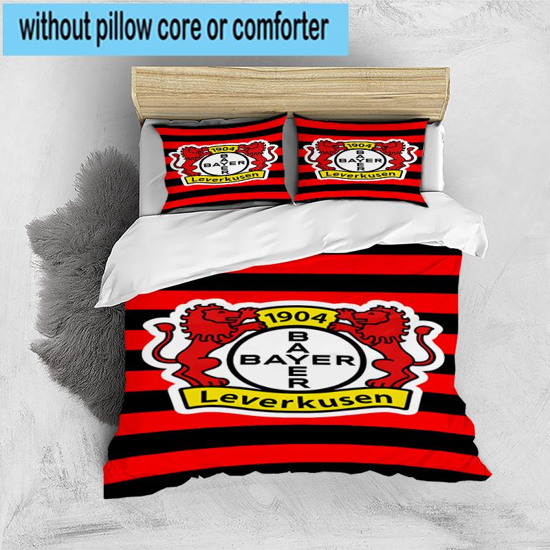 3pcs Bayer Football Club Printed Bedding Set Duvet Cover Closure Includes 1 Duvet Cover & 2 Pillowcases Bedding Sets Home Decor Gifts
