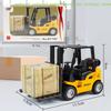 [C]Alloy Die-Cast Model Vehicle Construction Forklift Friction Toy Cargo Pallet Interactive Toy For Boys Girls Xmas Gift