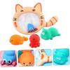 Bath Toys Fishing Set Bright Cartoon Cat Animals Colorful TearResistant Water Play Gift