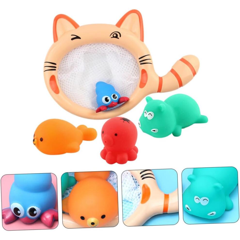 Bath Toys Fishing Set Bright Cartoon Cat Animals Colorful TearResistant Water Play Gift