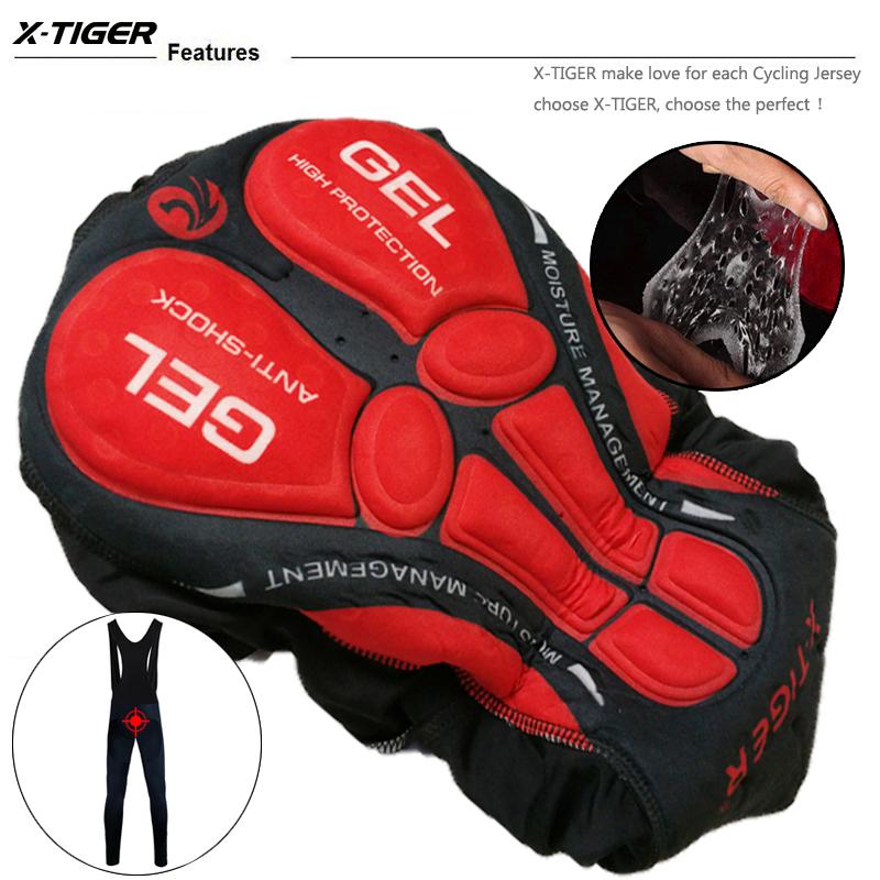 X-TIGER Cycling Bib Trousers Winter Thermal Mountain Bike Pants Bicycle Tights Coolmax 5D Gel Pad Keep Warm Bib Pants