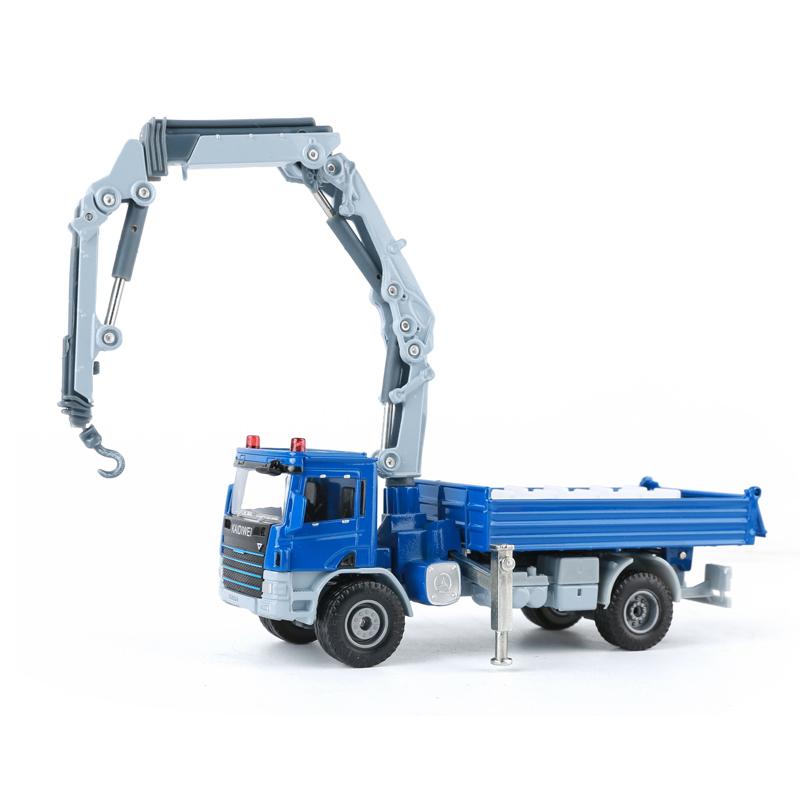 

1/50 Truck With Crane Toy Car Engineering Miniature Vehicle Diecast Alloy Model Educational Collection Gift For Boy Children синий