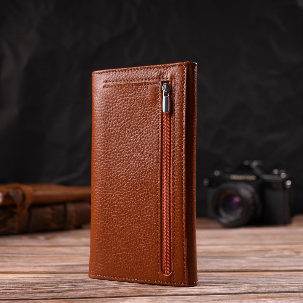 Bequeme Damenbrieftasche aus echtem Leder CANPELLINI 21829 Braun