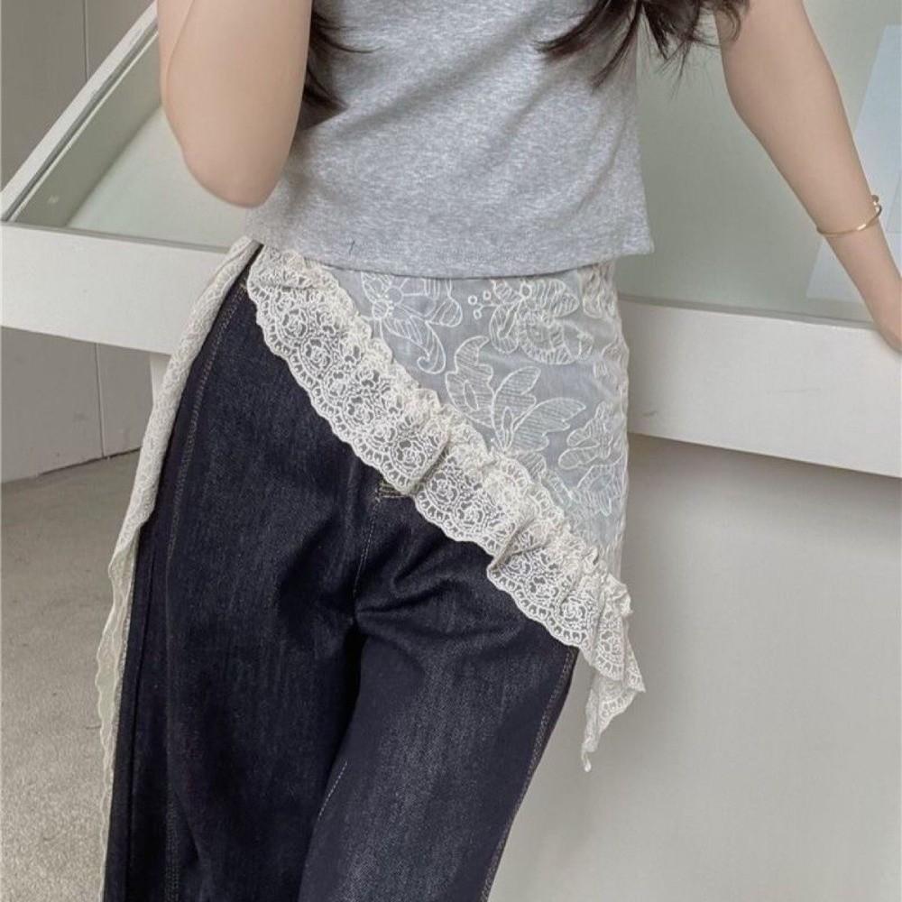Lace Trim Fart Curtain Clothing Accessories Apron Wrap Skirt Trendy Butt Curtain  Summer