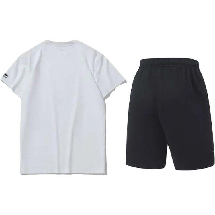 Li Ning Round Neck Pullover Printed Basketball Simple Fashion Comfortable Versatile Casual Sports Suit Unisex suit AHST467-1+AKST543-3