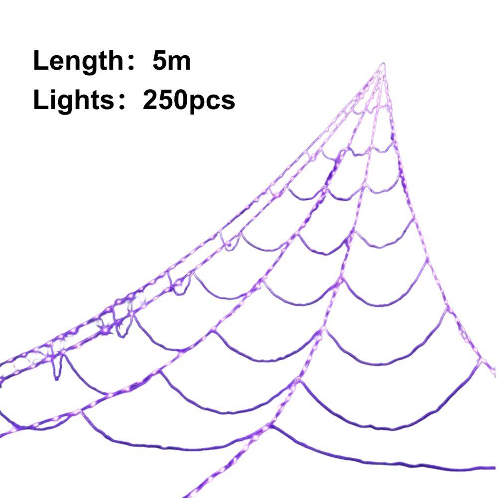 Halloween Spider Web Lighting 5m Length LED Decorative Lights Garden Decor