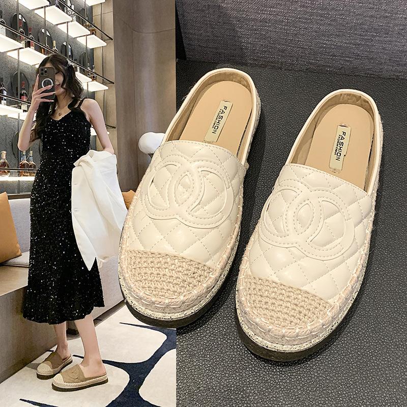 Baotou One Foot Flat Shoes Edema Third Trimester French Half Slippers Women Summer Wear Fisherman Shoes Small Fragrant Sandals