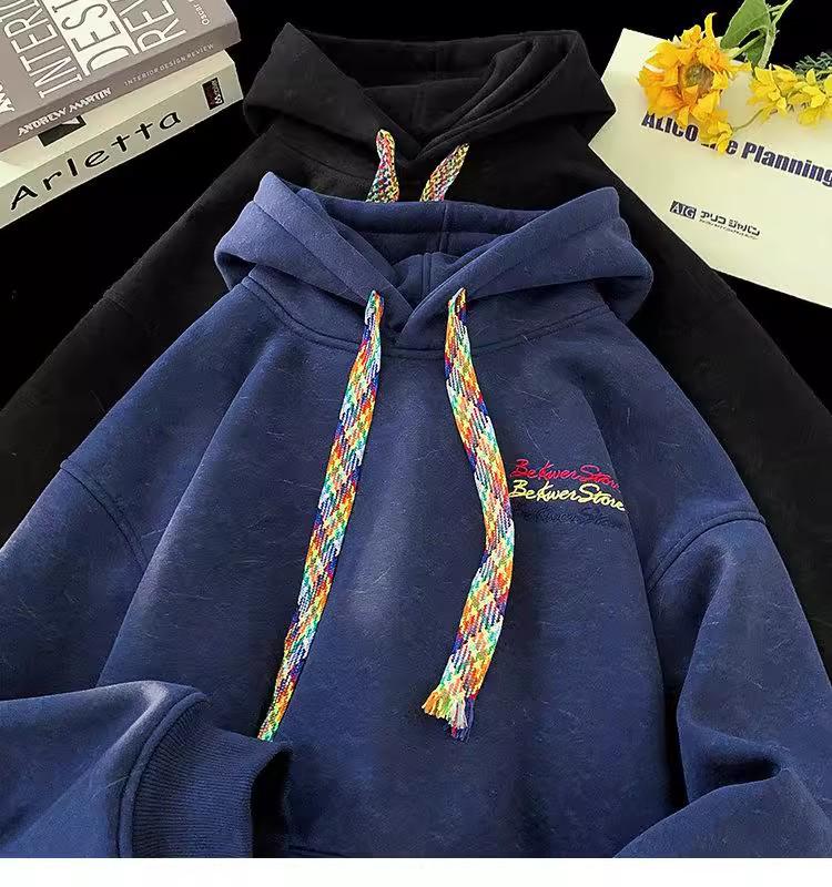 Men's Heavyweight Embroidered Hoodie - Versatile, Loose, Casual Sports Jacket for Autumn and Winter