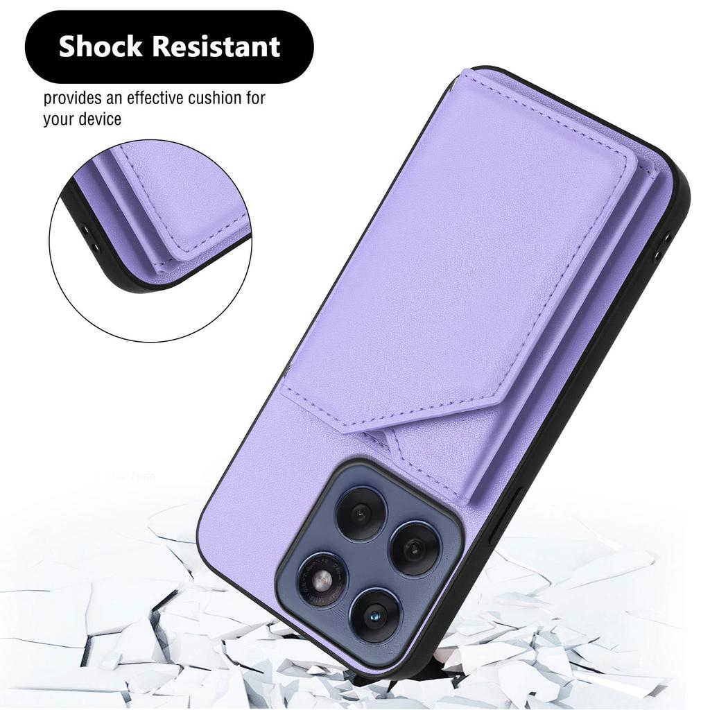 For Motorola Edge 60 5G/Motorola Edge 60s 5G/Motorola Edge 60 Fusion 5G Case Card Holder Kickstand Skin-Touch Phone Cover with Wrist Strap