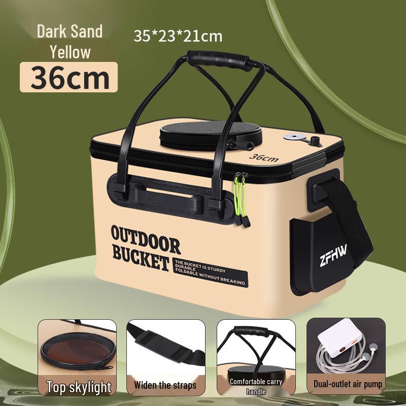 Foldable Live Fish Bucket - Portable Fishing Bag/Box for Wild Fishing