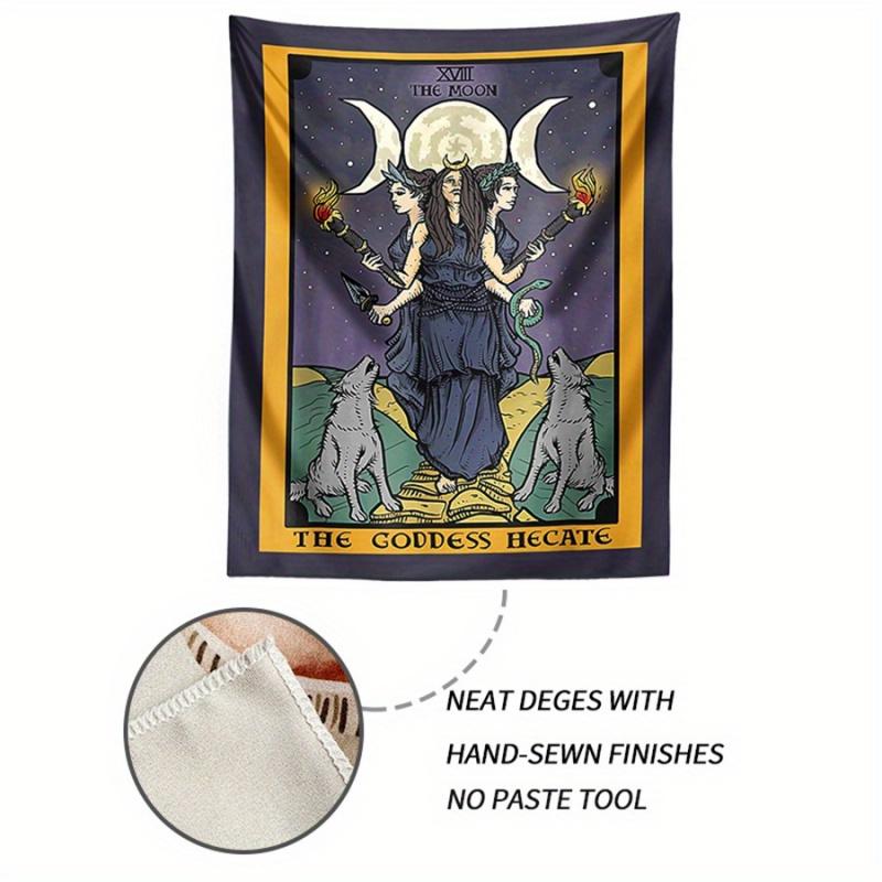 VIKAMA Astrologythemed Tapestry Tarot Moon Tapestry Hecate Goddess Mandala Design Witchcraftinspired Wall Hanging