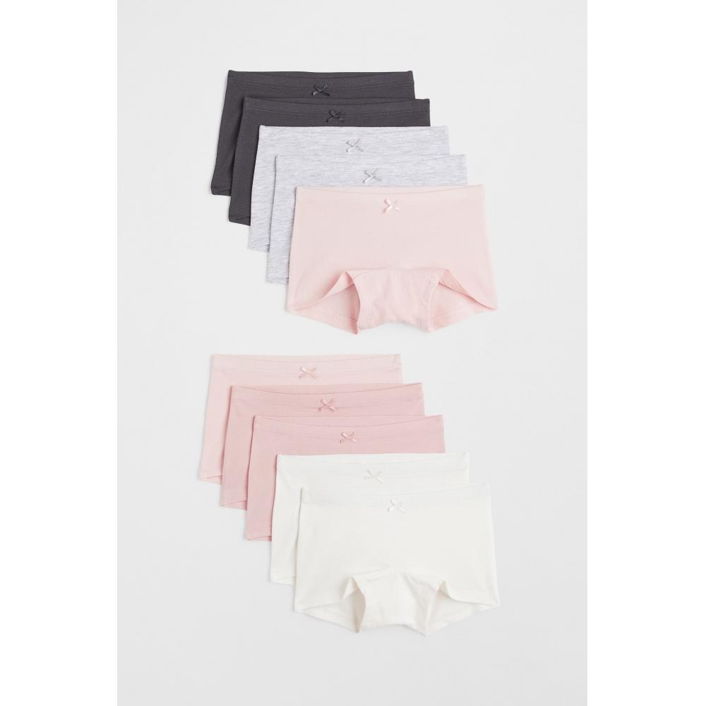 

H M 10 pack cotton boxer briefs light pink