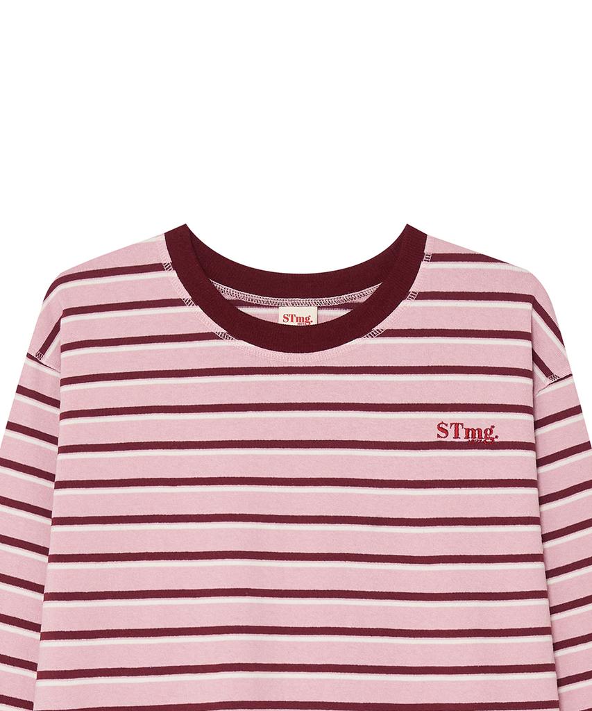 Seuteulaipeumagalin Stmg Logo Striped Long Sleeve Pink