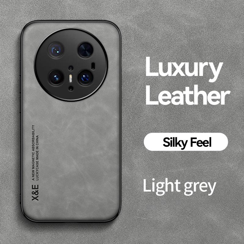 

Чехол для Huawei Mate 70 Pro Mate 70 Pro Plus, роскошный кожаный магнитный автомобильный держатель, чехол для телефона Huawei Mate 60 Mate70 Pro+, противоударный чехол на заднюю панель For Mate 70 Pro Plus светло-серый