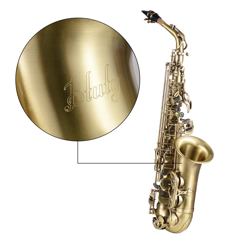 Btuty High Grade Antique Finish Bend Eb E-flat Alto Saxophone Sax Abalone Shell Key Carve Pattern