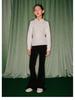 2025 New Chinese Style Girls' White Sweater - Thick Knit Base Layer for Autumn/Winter