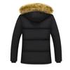 Winter Hooded Men's Cotton-padded Jacket With Collar And Fleece Thickened Slim Medium Long Cotton-padded Coat Men