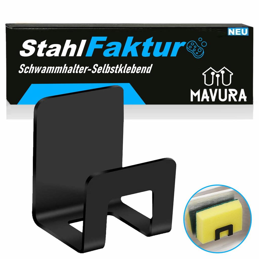 StahlFaktur Rustfritt stål Svampholder Kjøkken Veggkrok Organizer Selvklebende