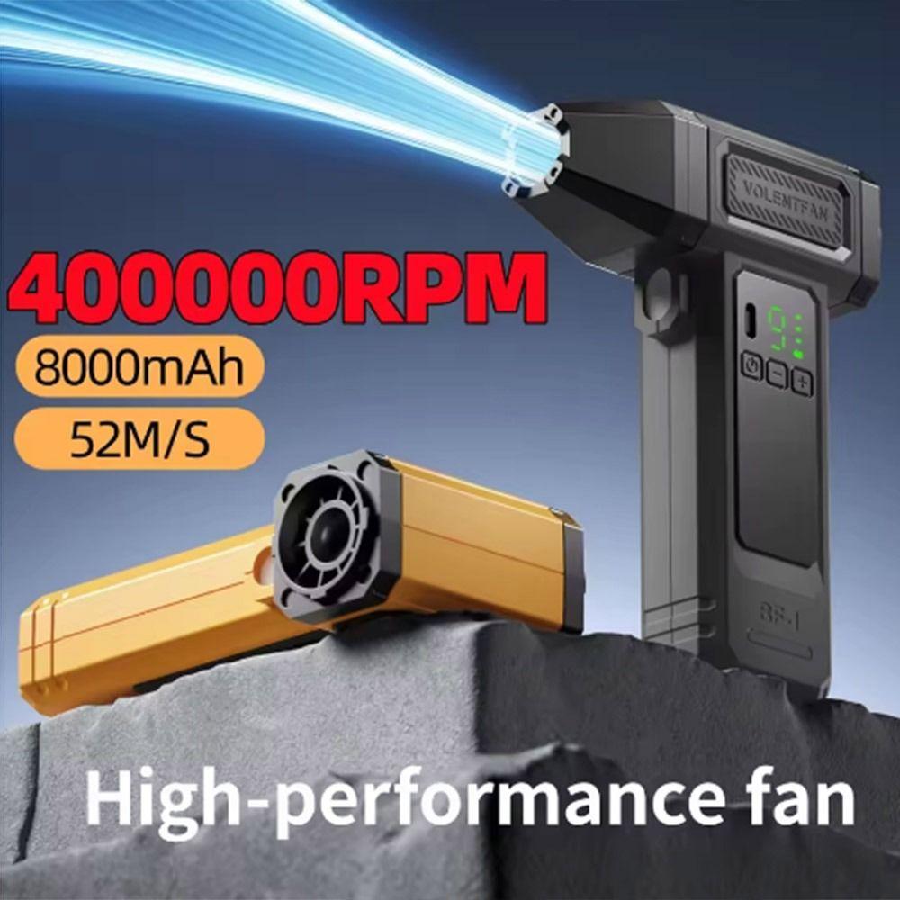

400000RPM Electric Air Blower Brushless Motor Powerful Dust Blower Outdoor Cooling жовтий
