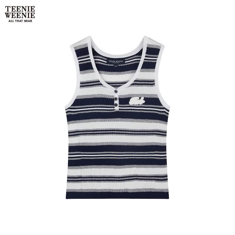 Teenie Weenie Women s Striped Bear Sleeveless Knit Top M