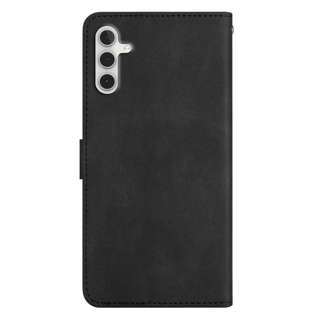 Für Samsung Galaxy S25 FE Brieftasche Hülle Liniengeprägtes Hautgefühl Leder Klapphandyhülle