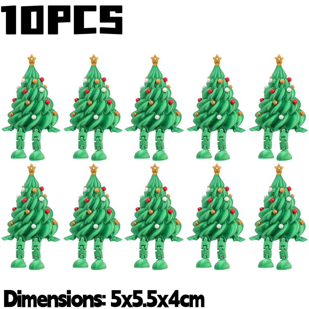 10/1Pcs Desktop Ornament Funny 3D Printed Christmas Tree Articulated Party Christmas DIY Green Tabletop Decoration Kids Gifts