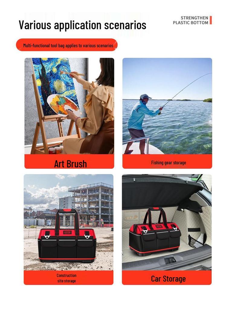 Bolsa de herramientas para electricista: Lona Impermeable y Duradera con Diseño Ampliado y Resistente al Desgaste para un Almacenamiento Conveniente y Multifuncional.