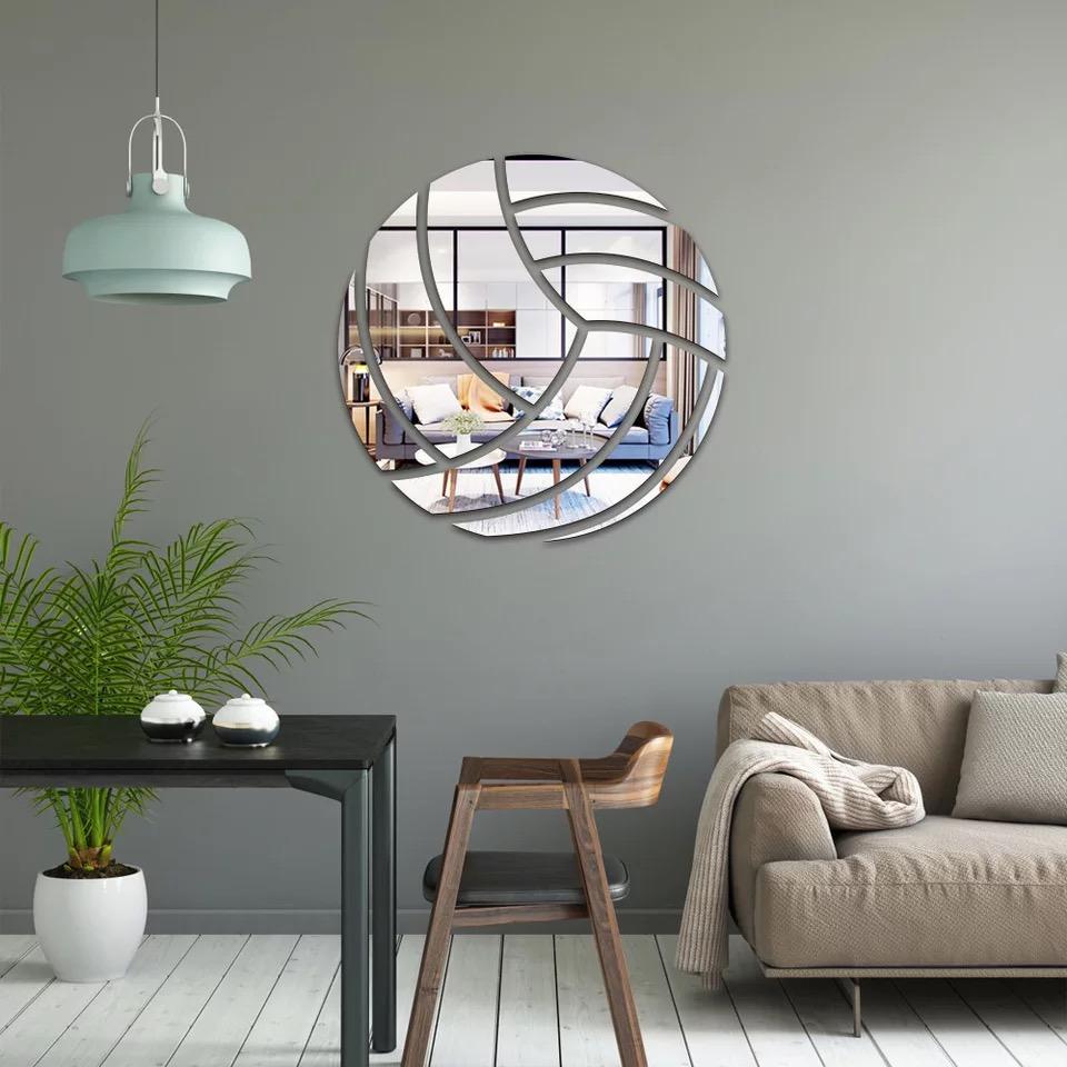 Sports Theme Acrylic Mirror Wall Sticker Basketball Football Soccer Decal Kids Boys Room Home Waterproof Mural