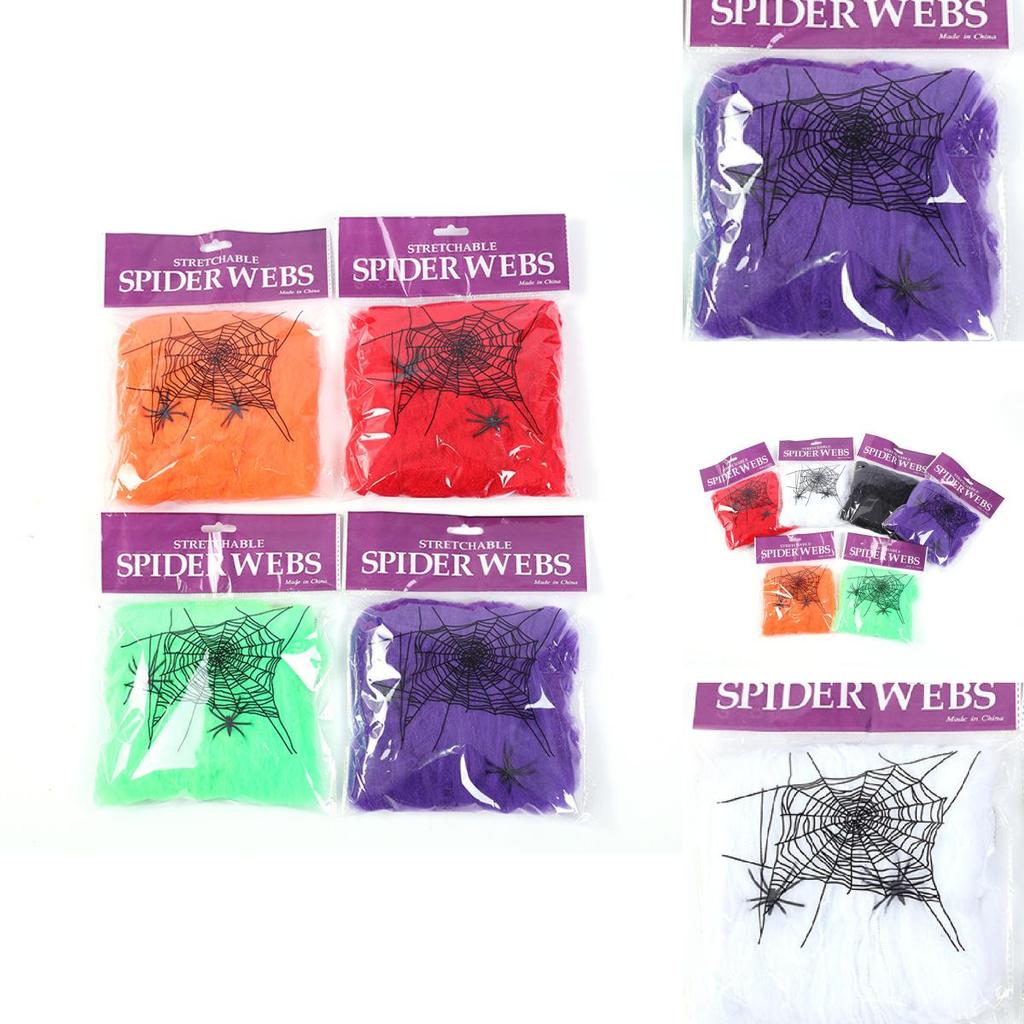 2 Spider Web Spiders Halloween Party Decorations Retractable Spider Dress Fancy