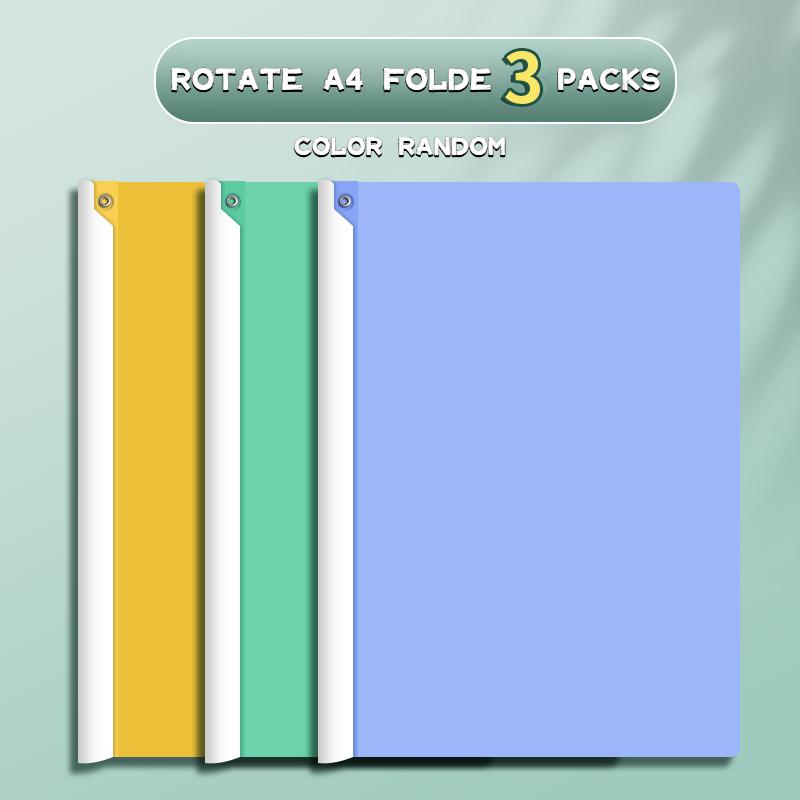 

Rotating A4 File Folder 90 Degree Easy Open High Capacity for School Supplies Stationery Office Durable Creative Gift Desk Tool