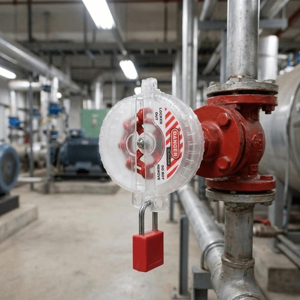 Sturdy PC Material Gate Valve Lock Integrated Design Transparent Lock Cover Equipment Maintenance