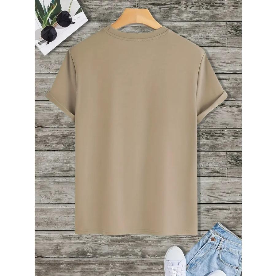 Star In A Circle Print T Shirt, Tees for Men, Casual Short Sleeve T-shirts for Summer