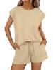 2026 Spring/Summer Women's Round Neck Loose Short Sleeve Two-Piece Set