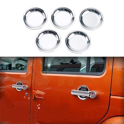 Chrome Door Handle Bowl Cover Trim Decor Accessories For Jeep Wrangler JK 07-17