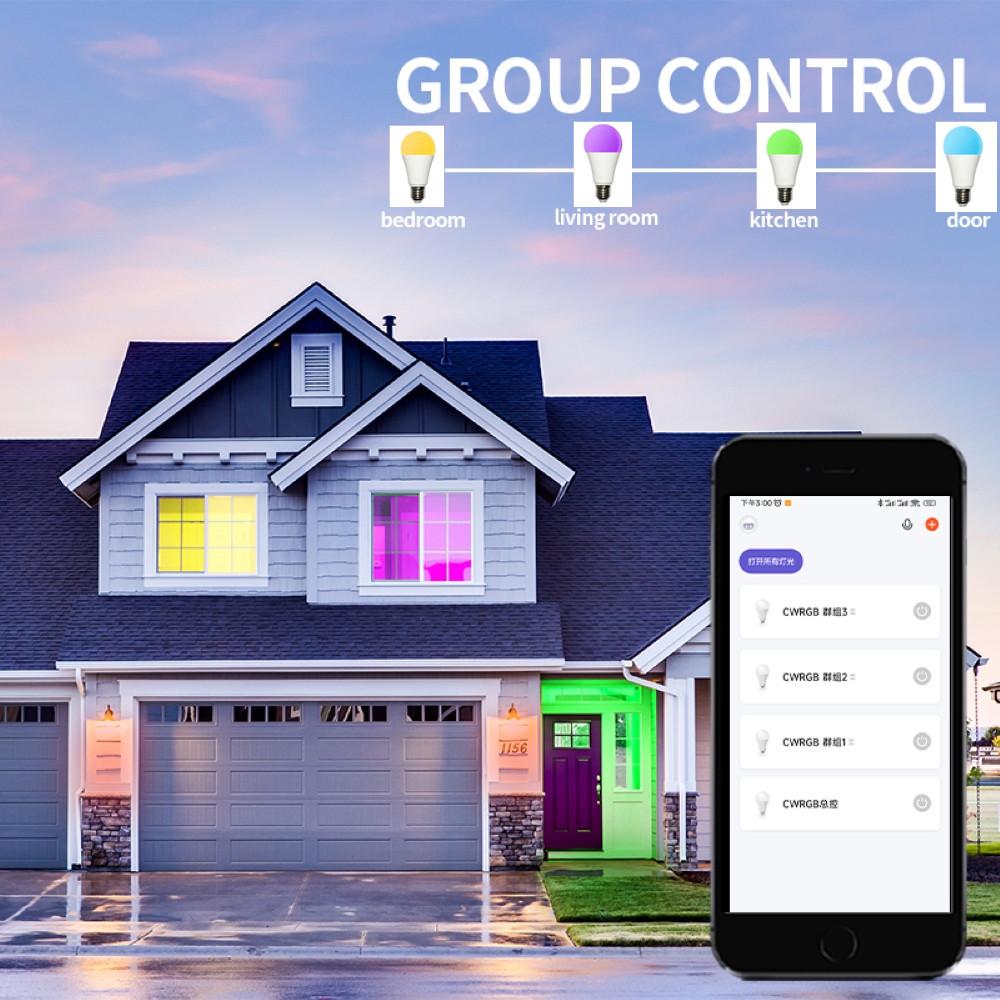 MARPOU 1/3/4/5/6/10 PCS Tuya Bluetooth 9W Smart Bulb Led Lamp E27 RGB Smart Light Bulbs 220V Smart Lamps For Home Bedroom Room D