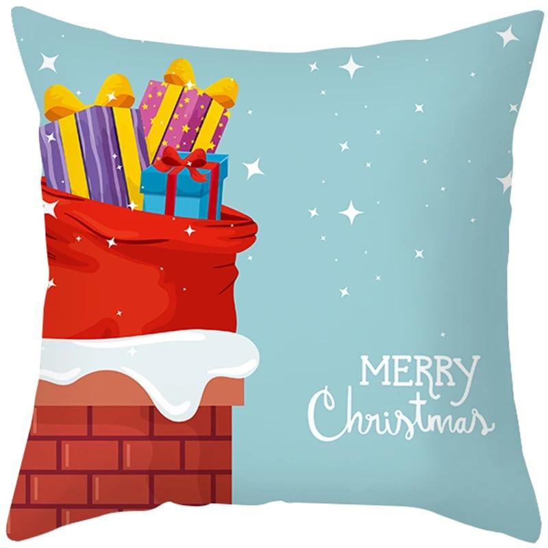 Santa Claus Snowman Schihe Tree Town Christmas Decoration Pillow Set bedroom Sofa restaurant car pillow sleeve  pillow case