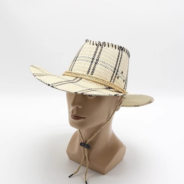 

Hat Men s Outdoor Sun Hat New Gentleman s Top Hat Plaid Big Brim Western Cowboy Hat Tide Average size